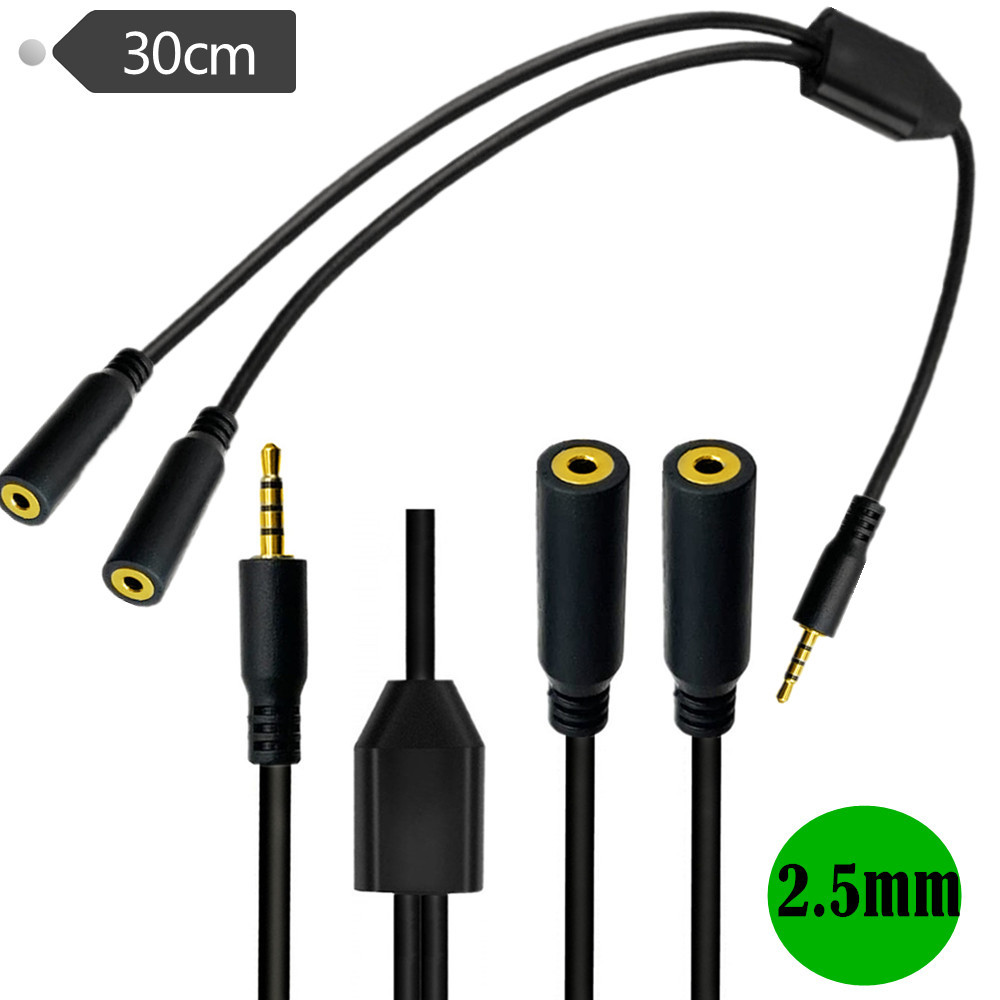 Audio Music Splitter - Gold Plated 4 Pole 2.5mm Male