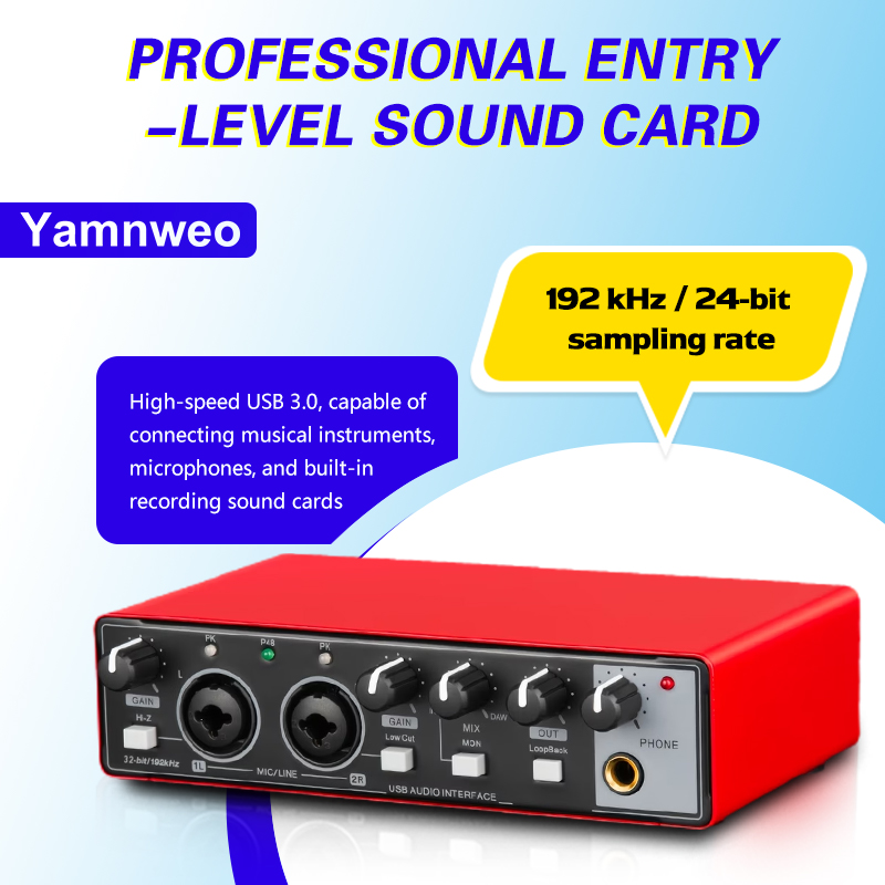 Audio Music Sound - YAMNWEO MD21 Red USB Audio Interface