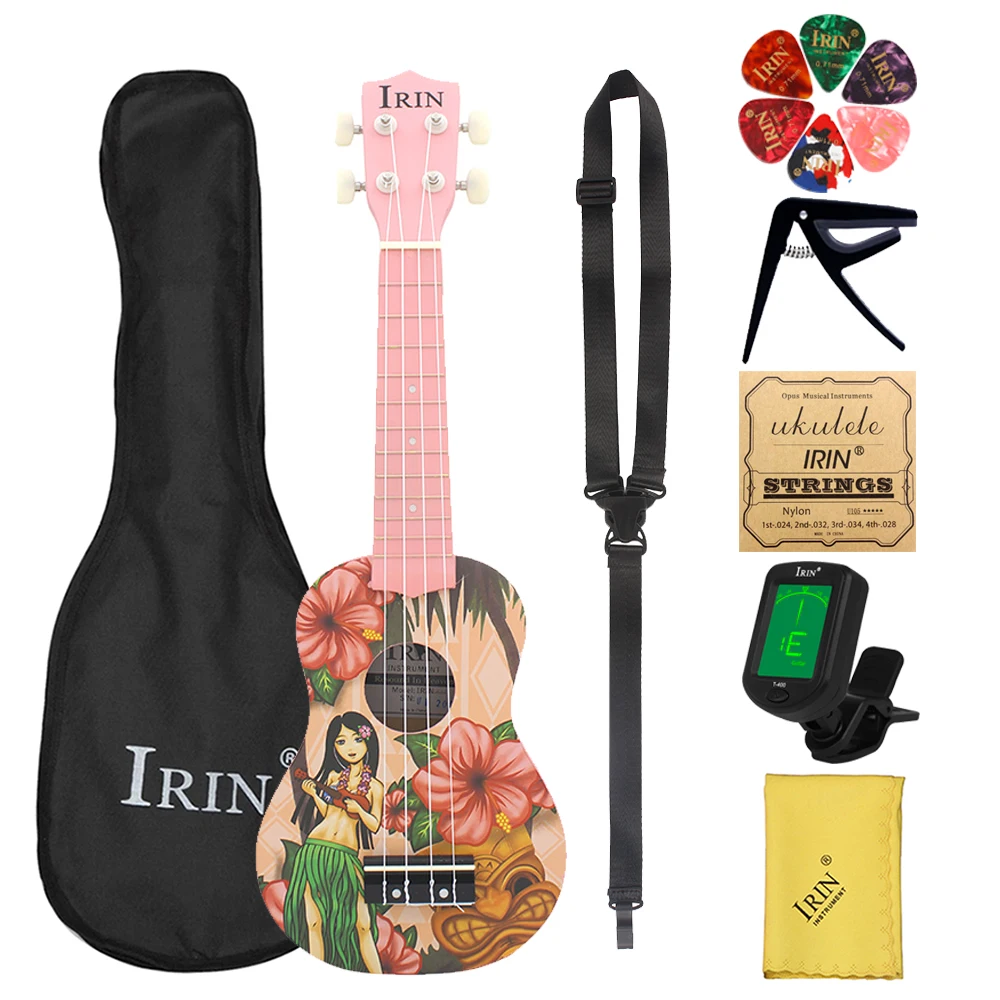 Ukulele Beginner Kit - IRIN 21 Inch Ukulele Hawaiian Girl