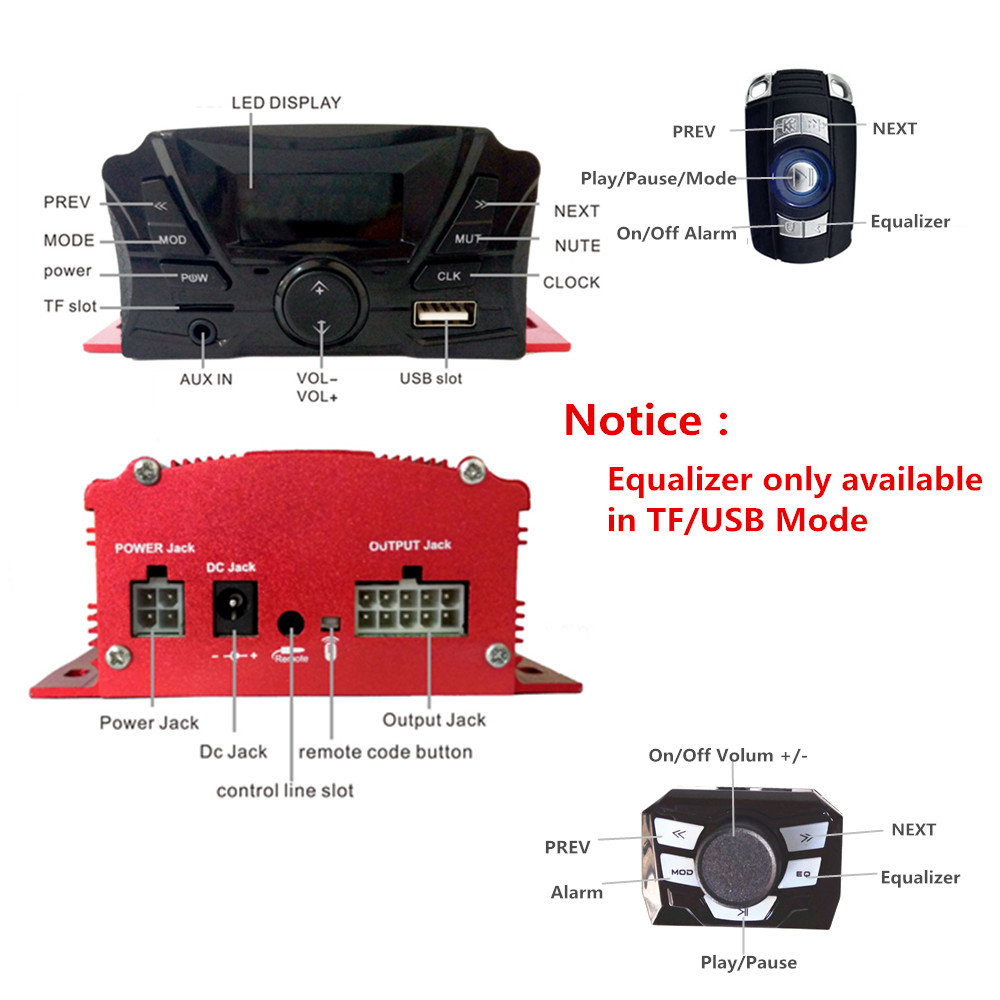 12V 4 Kênh UTV ATV Xe Golf Xe  - đánh giá và giá Audio Music Sound