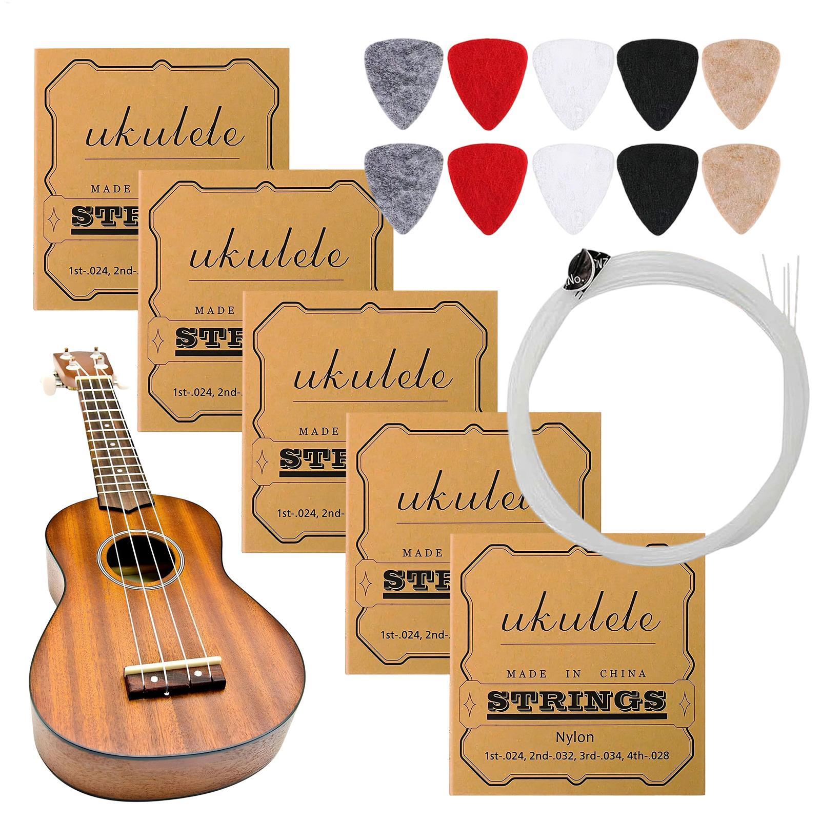 5 Sets Ukulele Strings Kit Pre - đánh giá và giá Ukulele Beginner Kit