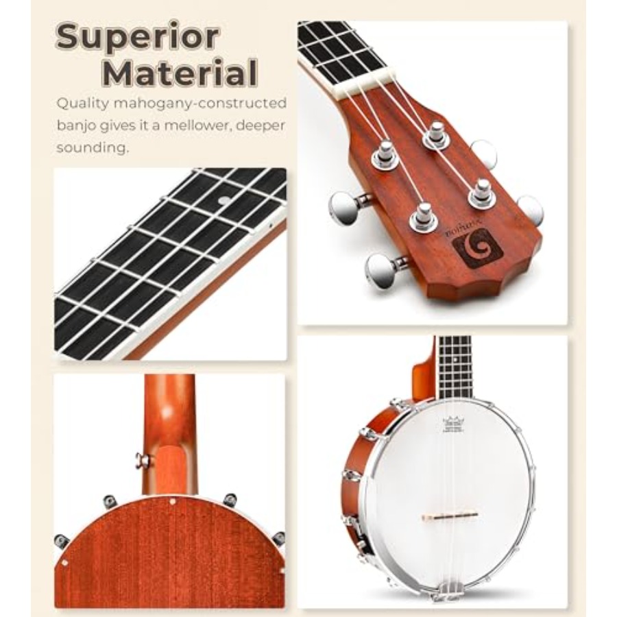 Banjolele 23 Inch with Premium - đánh giá và giá Ukulele Beginner Kit