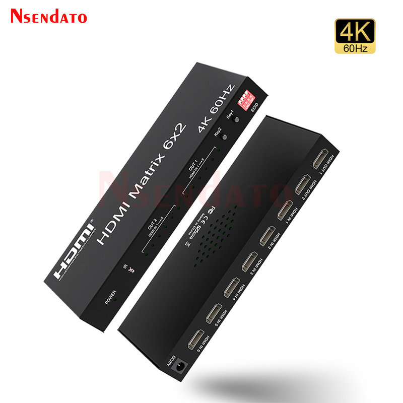 HDMI Matrix Switch 6x2 4k 60Hz - đánh giá và giá Audio Music Splitter